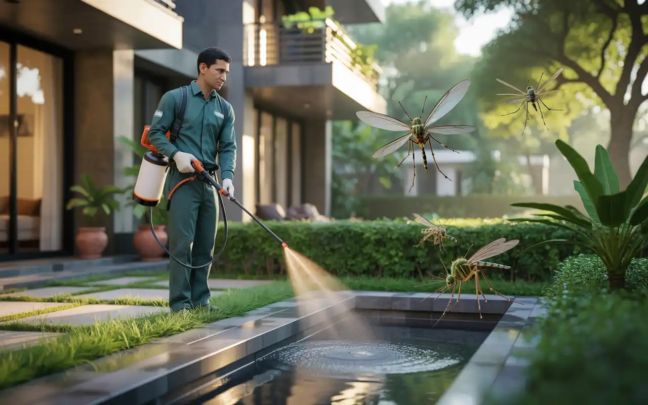 Outdoor environment for mosquito pest control